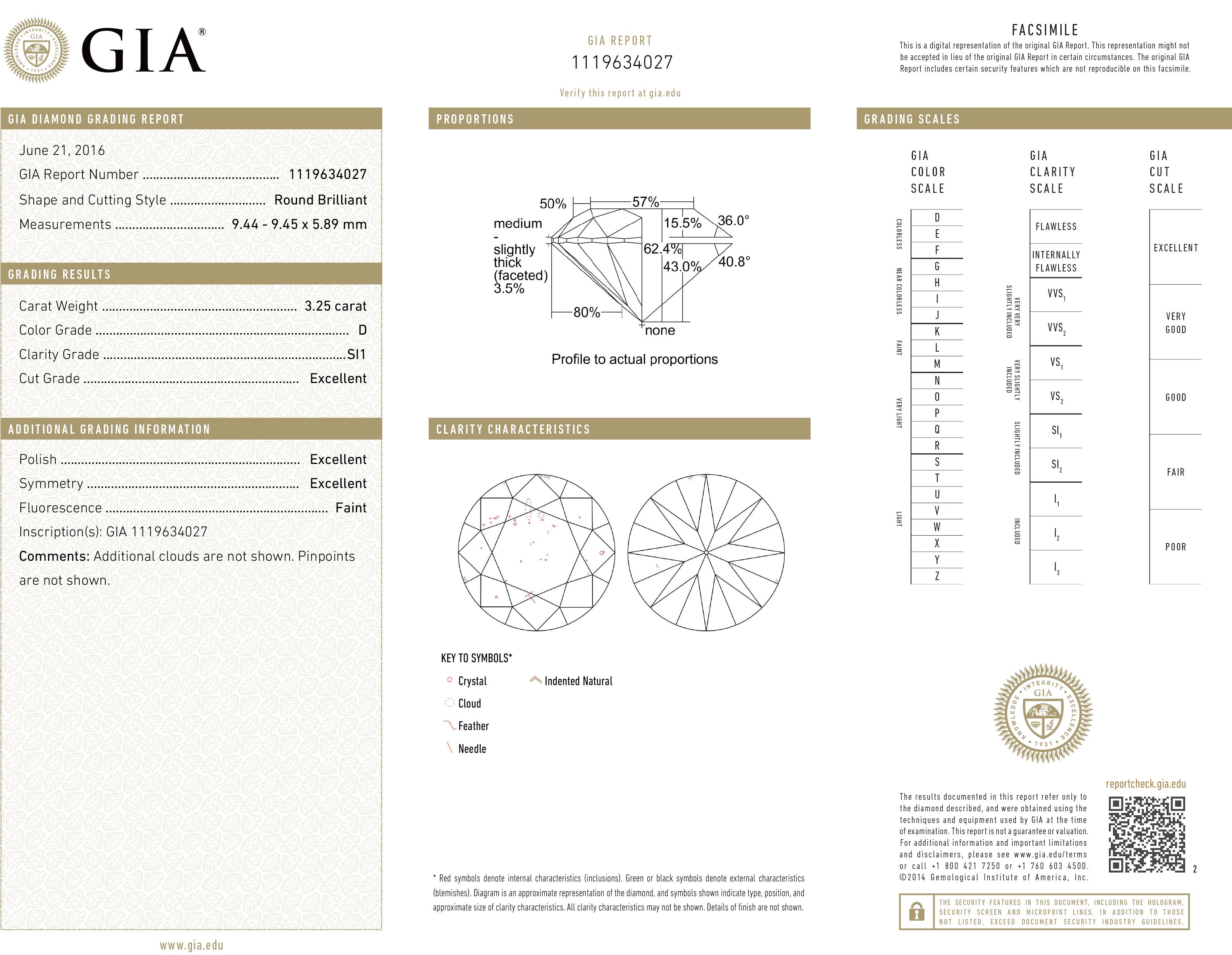 Contemporary J. Birnbach Loose GIA Certified 3.25 Carat D SI1 Round Brilliant Cut Diamond For Sale