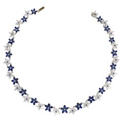 J. Birnbach Collar Marquesa Zafiro y Diamantes Motivo Floral