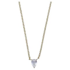 J. Birnbach Petite Pear Diamond Pendant in 18K Yellow Gold