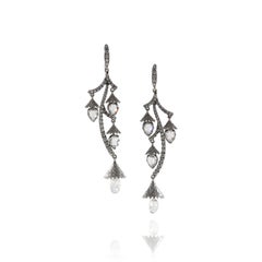 J. Birnbach Rose Cut & Briolette Diamond Drop Earrings
