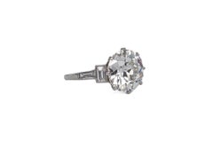 J. Birnbach Vintage GIA 4.03 Carat J SI1 Old European Cut Diamond Ring