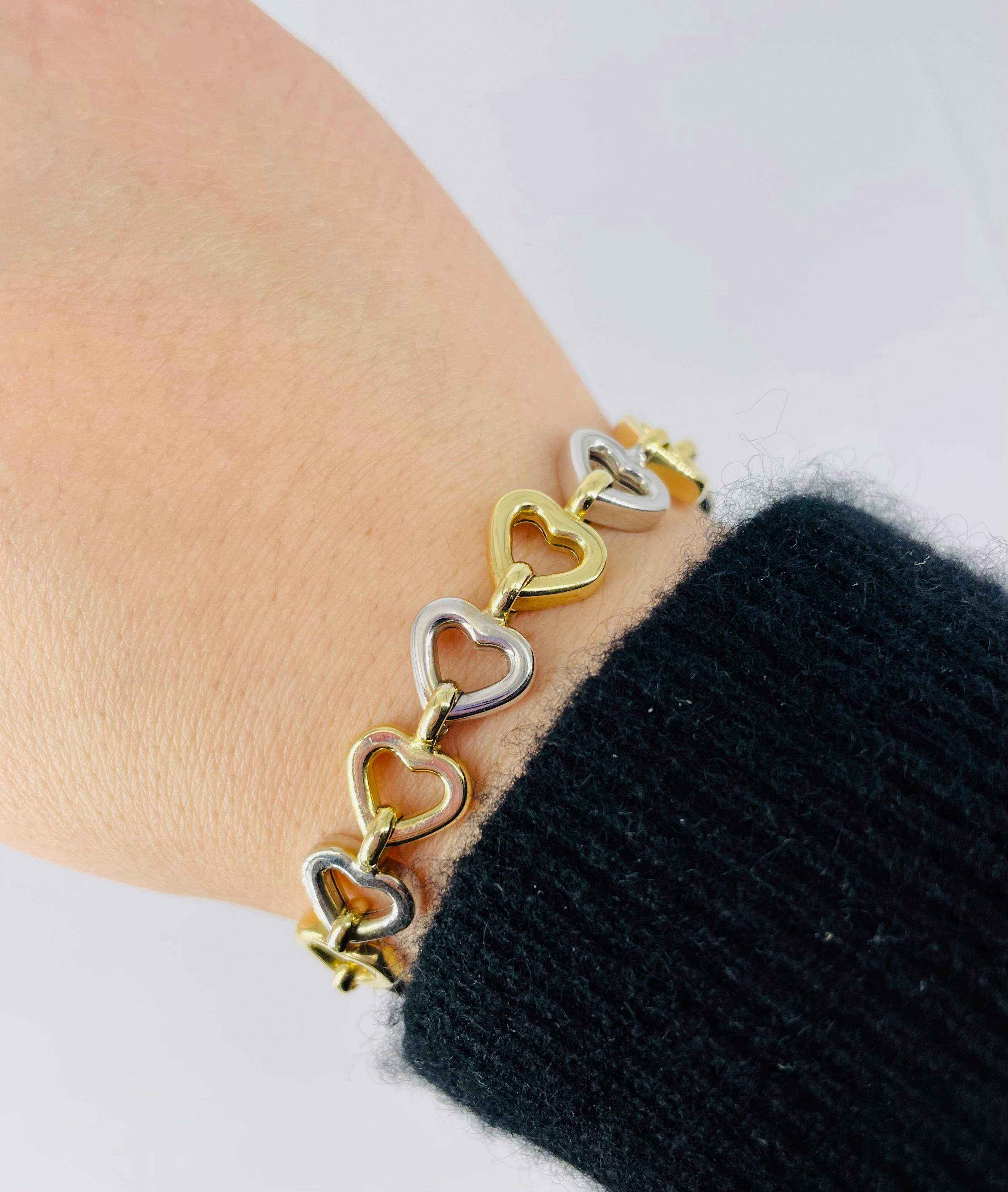 tiffany heart link bracelet