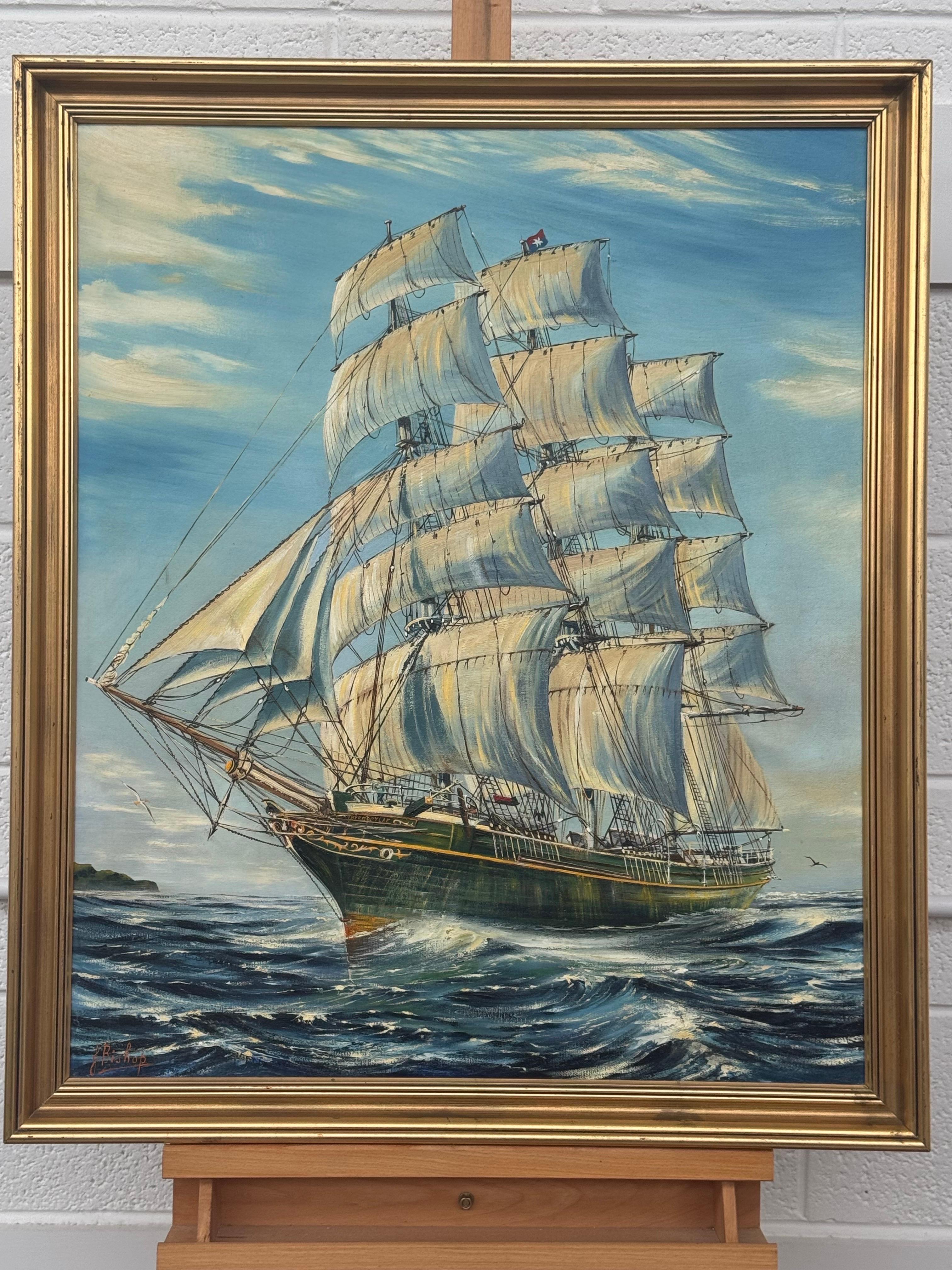 お値下げ　額装品　1670年頃　J.オーギルビー　「カーボべルデ諸島」海図 J Bishop - Thermopylae Clipper Sailing Ship at Sea - Vintage 20th