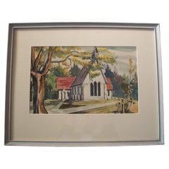 J. BISHOP - 'Sin título' - Pintura antigua en acuarela - Enmarcado - Canadá - Siglo XX