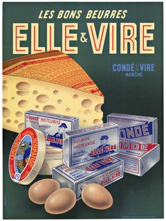 Original Elle & Vire French cheese and butter Vintage poster
