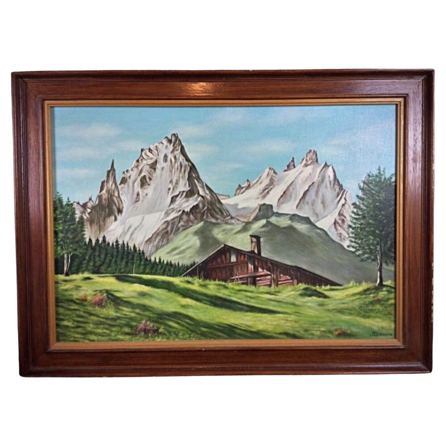 J. Bonin Pintura "Au pays du Mont-Blanc" - Diciembre 1992, Firmado - 2Y77 en venta