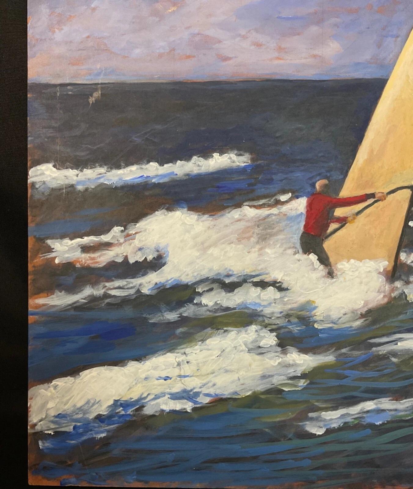 20th Century J. Boving Vintage Acrylic Landscape on Wood Panel - 2Y583 For Sale