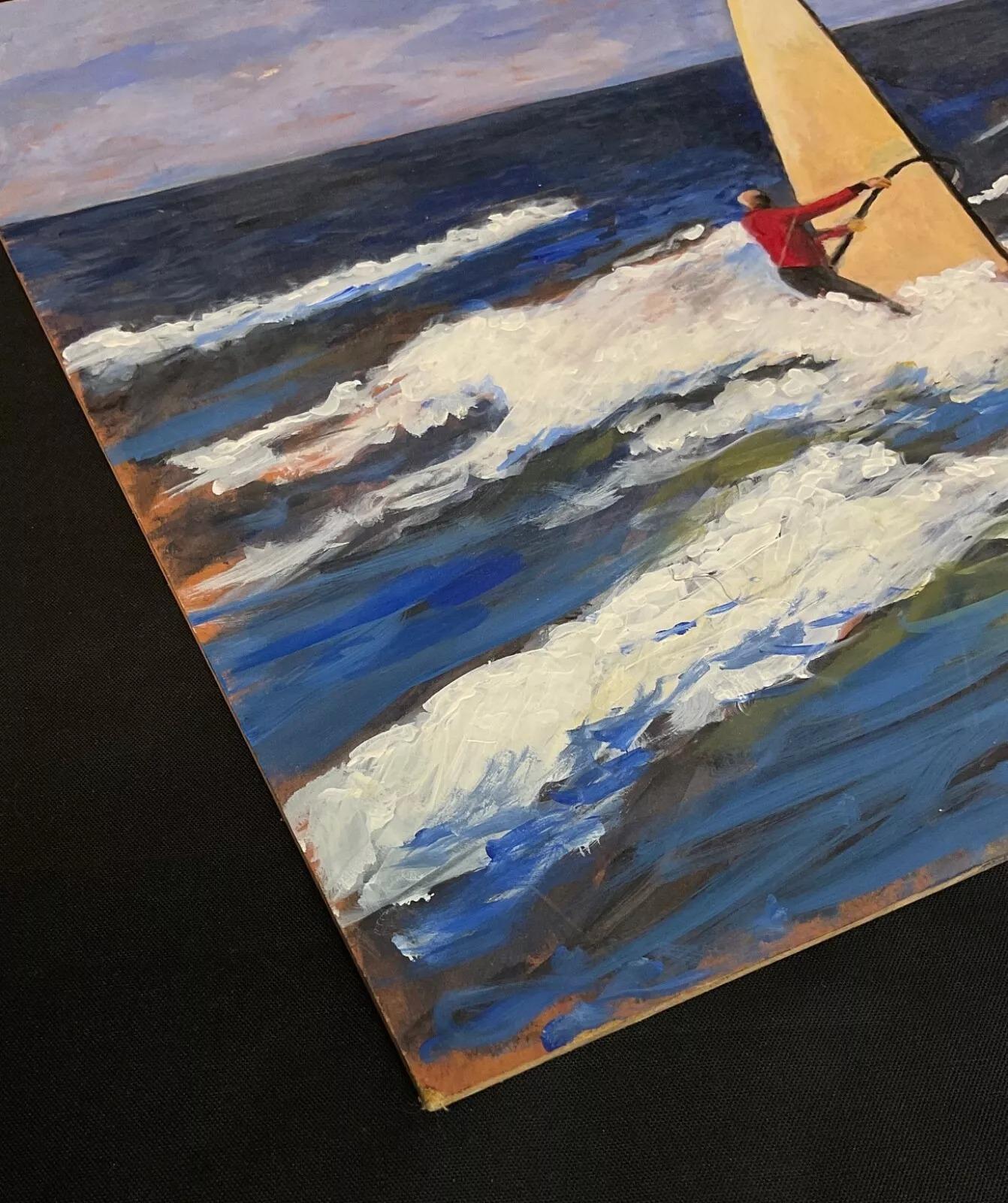 J. Boving Vintage Acrylic Landscape on Wood Panel - 2Y583 For Sale 1
