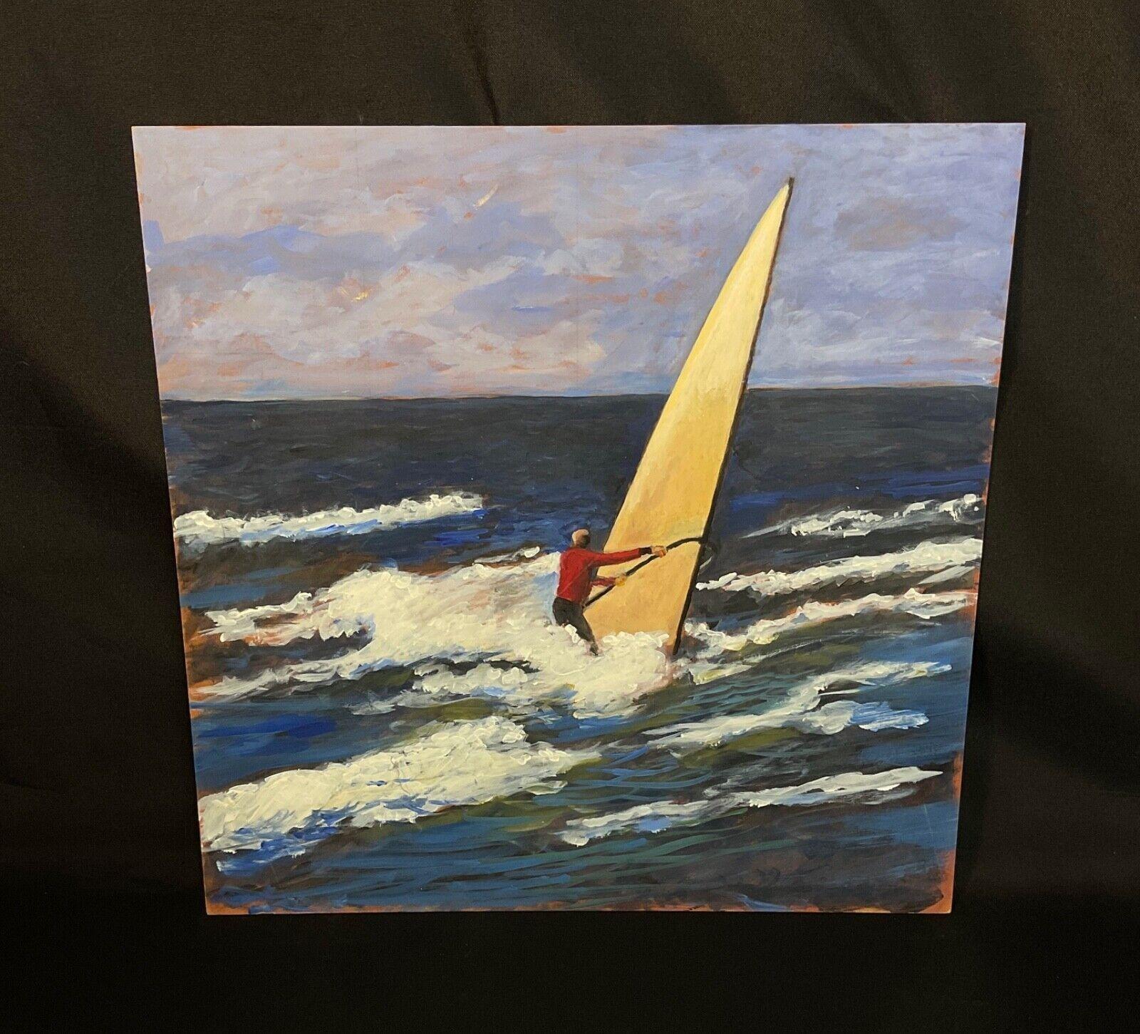 J. Boving Vintage Acrylic Landscape on Wood Panel - 2Y583 For Sale 2