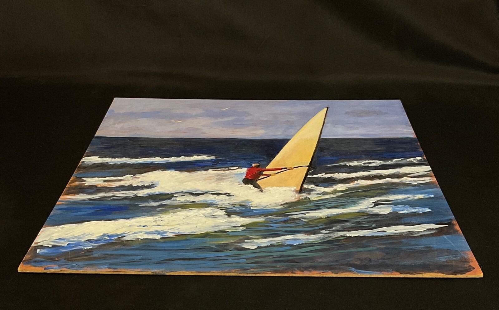 J. Boving Vintage Acrylic Landscape on Wood Panel - 2Y583 For Sale 3