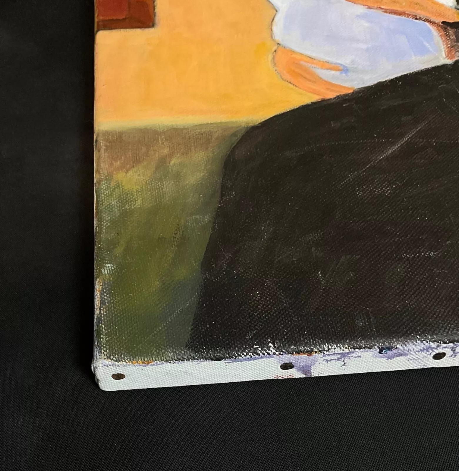 J. Boving Pintura acrílica vintage sobre lienzo de Mother & Child - 2Y585 siglo XX en venta