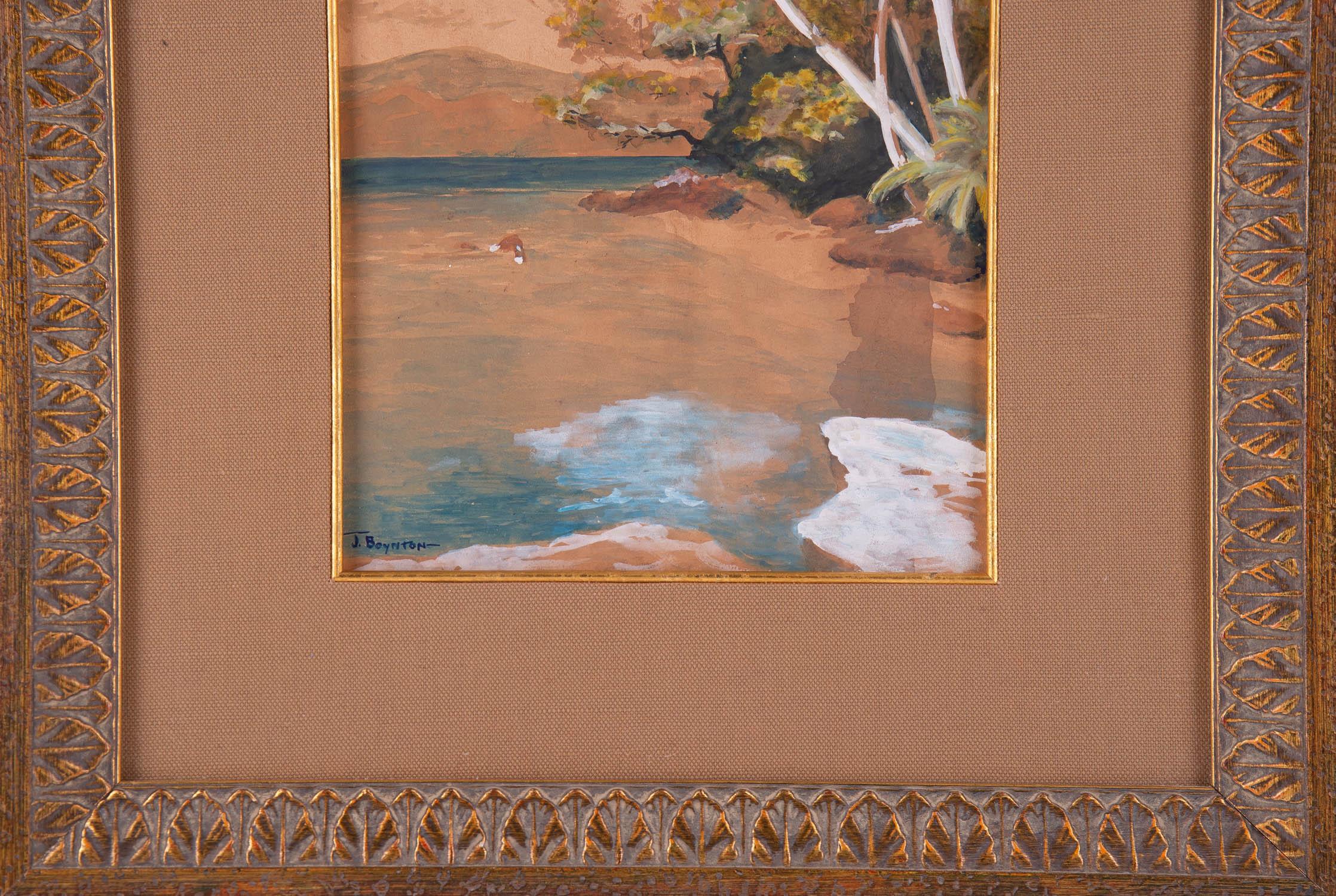 J. Boynton Gouache On Paper Double Side Painting 