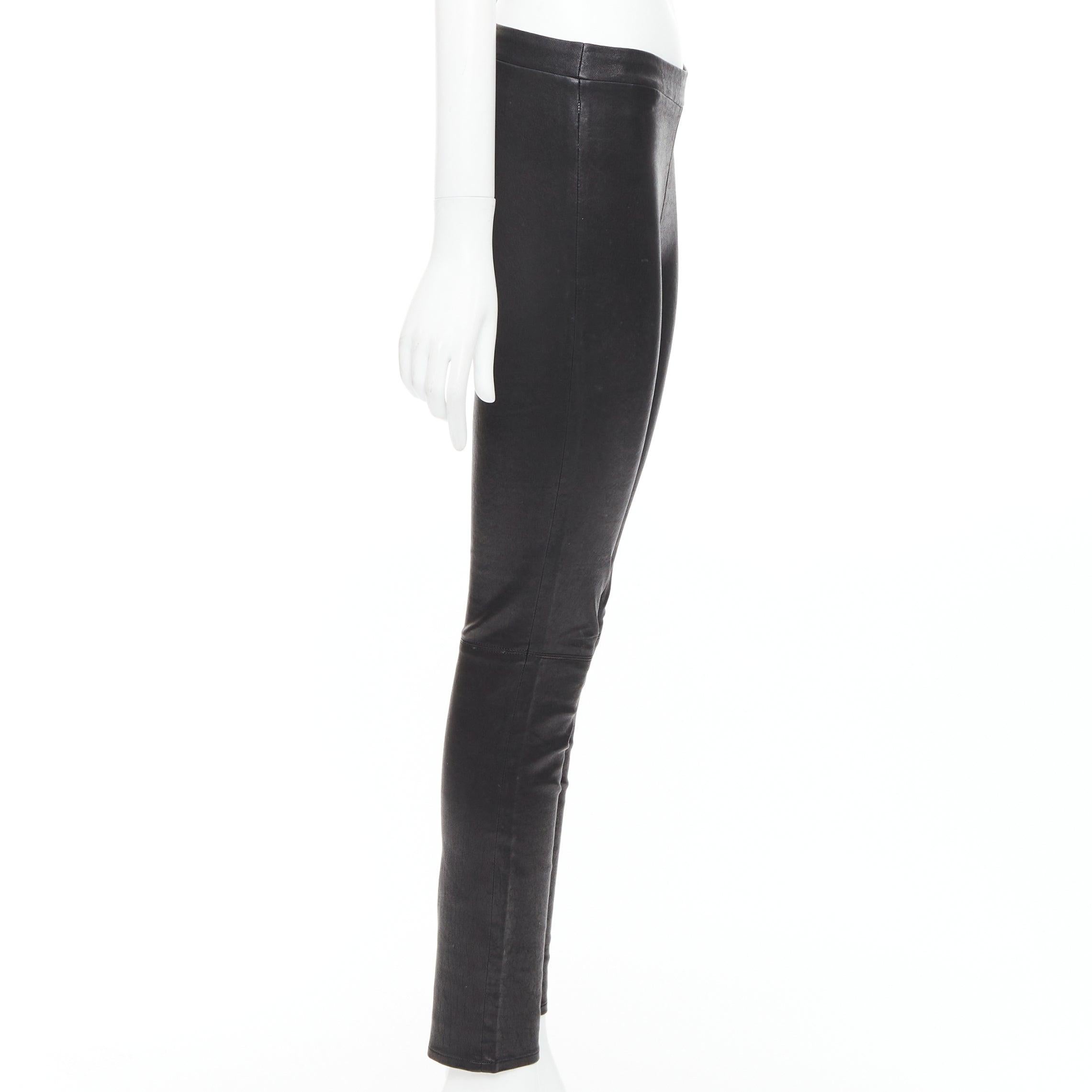 J BRAND pantaloni a zampa in pelle di agnello nera S In condizioni buone in vendita a Hong Kong, NT