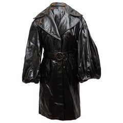 J Brand Black x Halpern Patent Leather Antonia Trench Coat