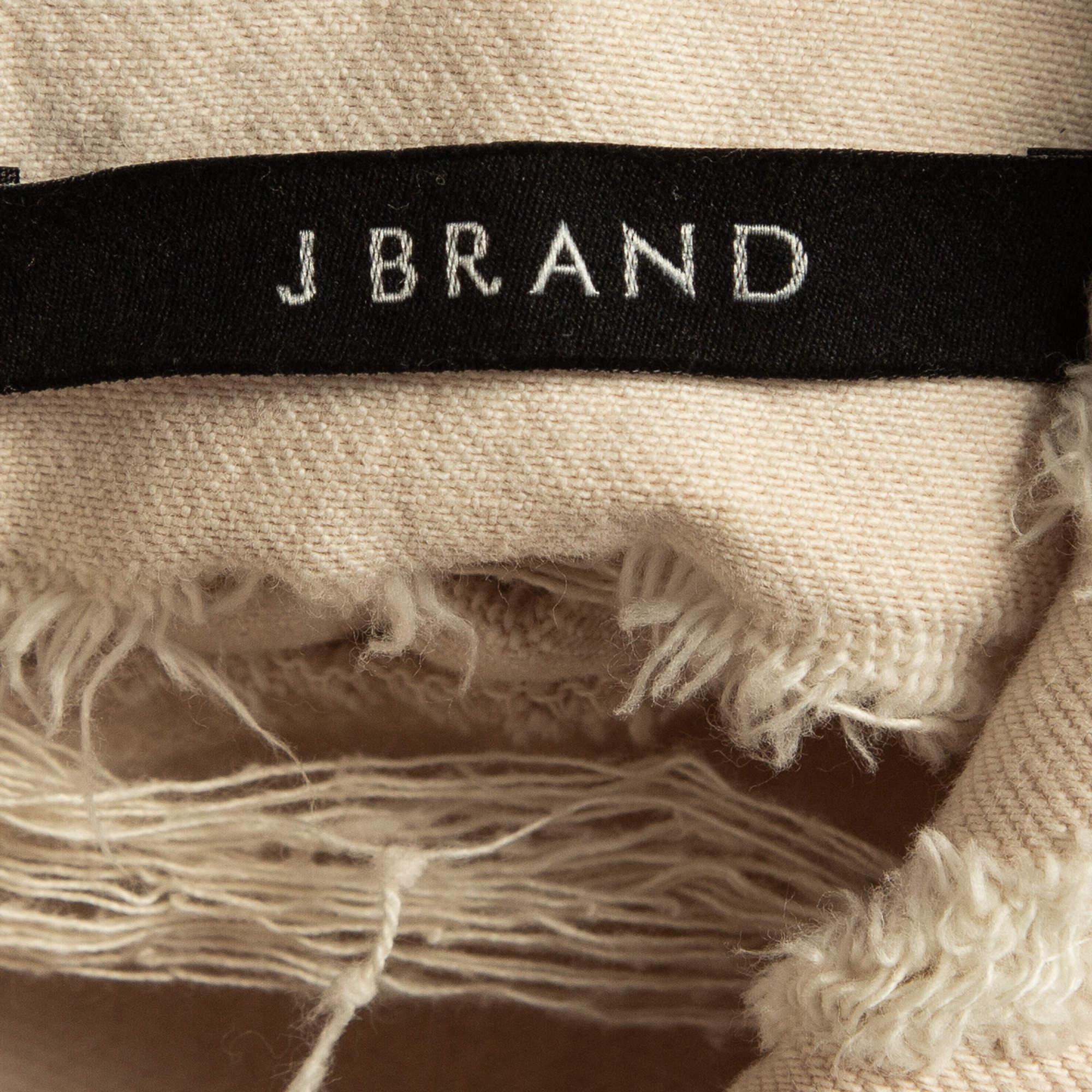 Donna J Brand Crema, afflitto e strappato  Giacca con bottoni in denim L.L.A. in vendita
