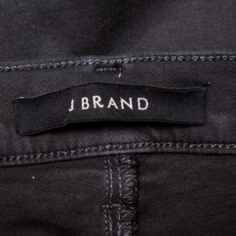 Women's J Brand Demen Black Denim Distressed Skinny Alana Jeans M For Sale