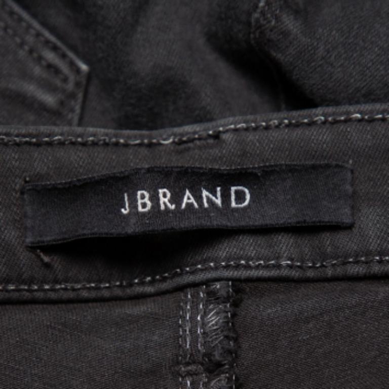 J Brand Dement Black Denim Distressed Alana Jeans M For Sale 2