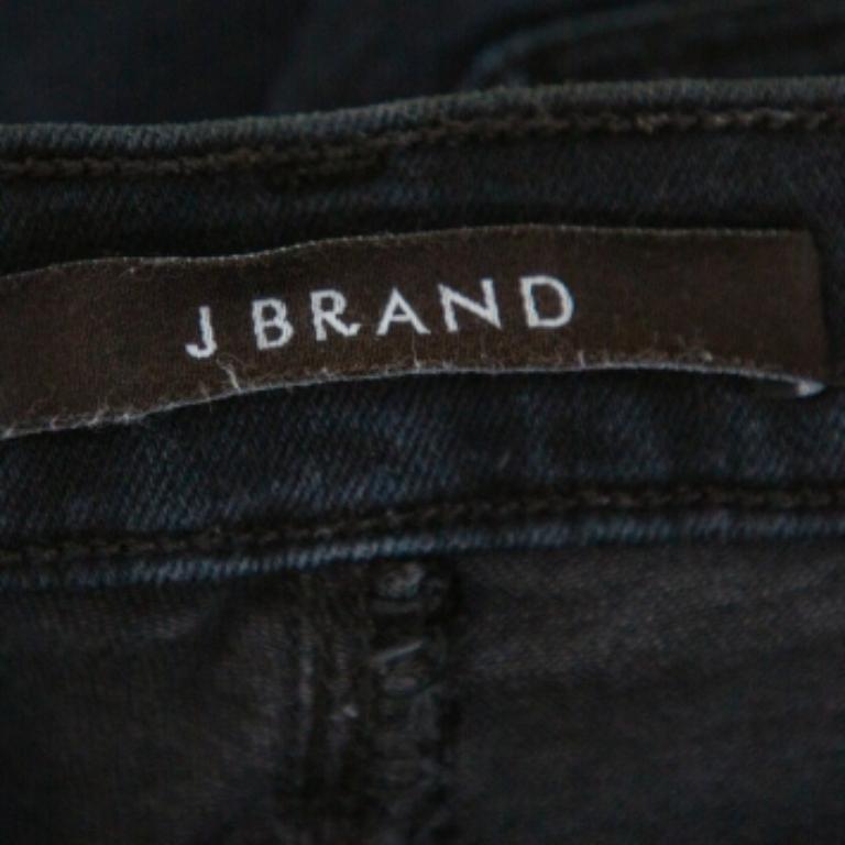 J Brand Navy Blue Denim Super Skinny Distressed Blackout Jeans M For Sale 6