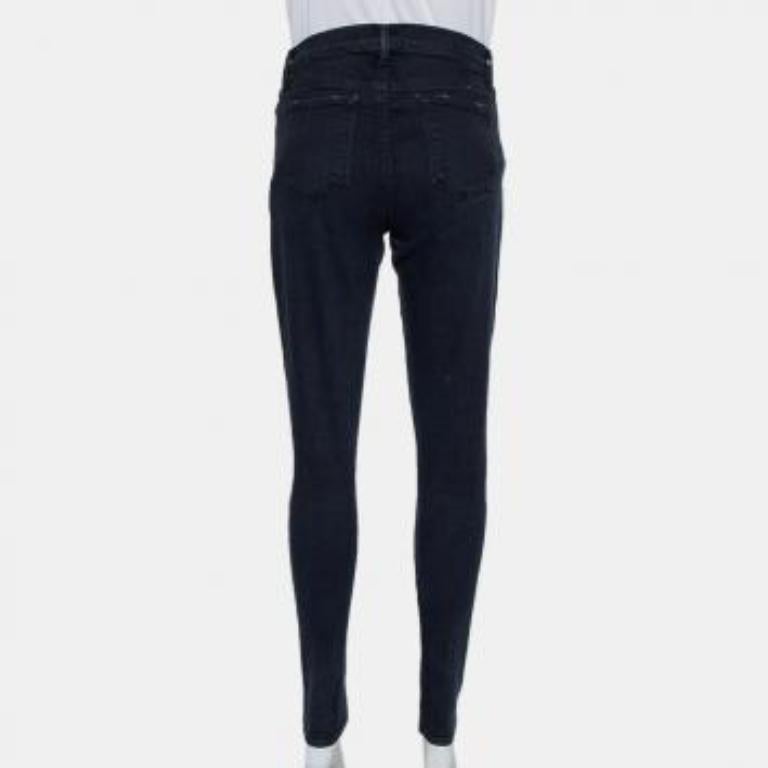 J Brand Navy Blue Denim Super Skinny Distressed Blackout Jeans M For Sale 5