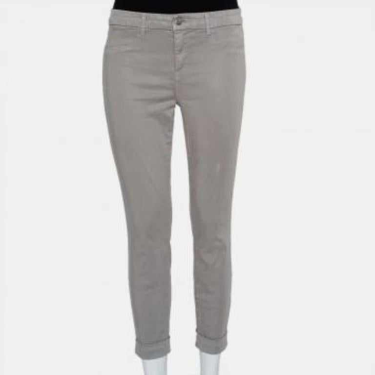 J Brand Stone Lyocell & Cotton Ankle Cuff Anja Pants M For Sale 2