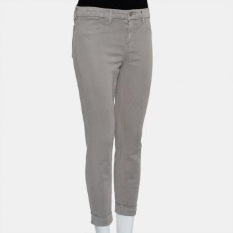 J Brand Stone Lyocell & Cotton Ankle Cuff Anja Pants M For Sale 4