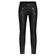 Vaqueros pitillo de cuero negro con detalle de cremallera de J Brand, nuevos, talla 24
