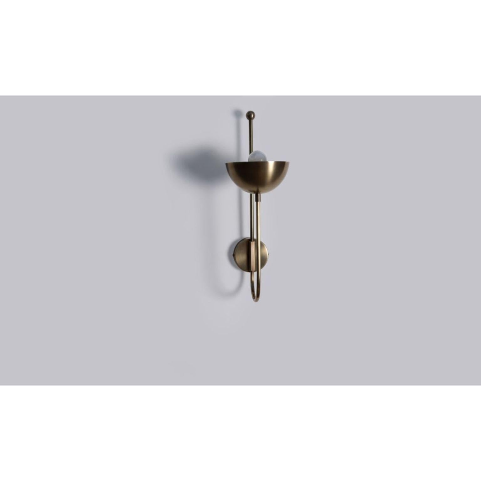 Indian J Brass Dome Wall Sconce by Lamp Shaper For Sale