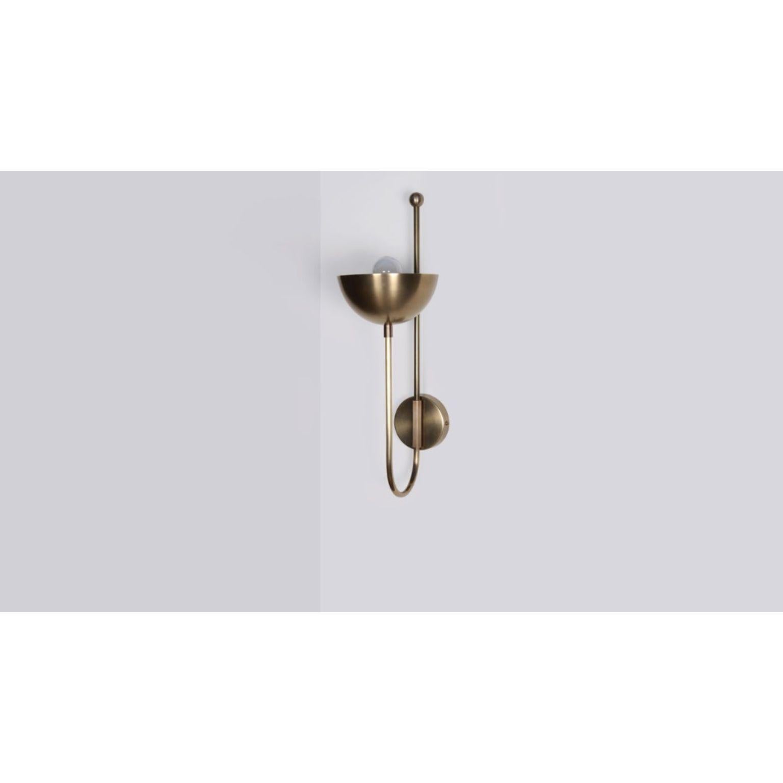 Other J Brass Dome Wall Sconce by Lamp Shaper For Sale