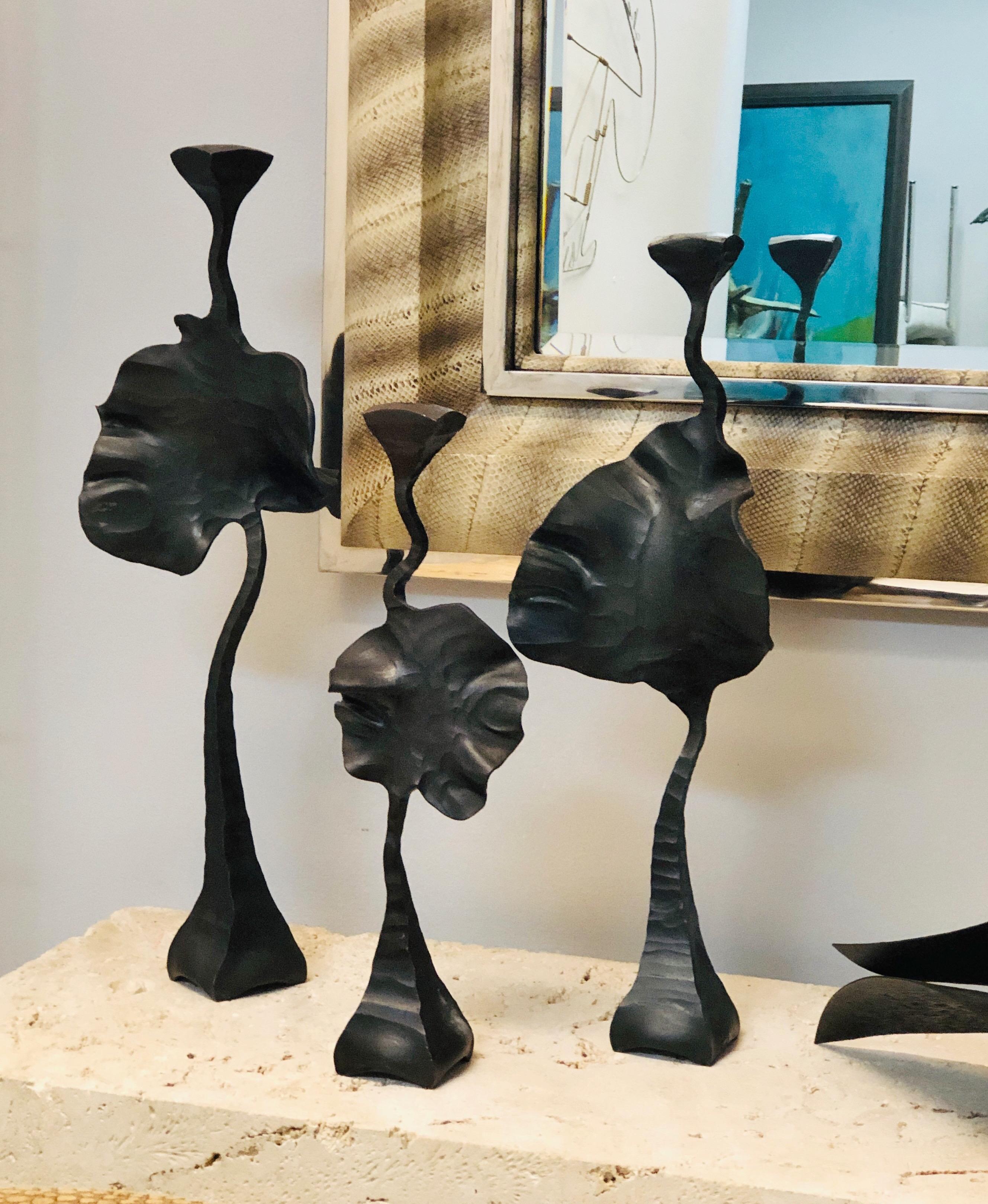 J Brubaker Large Sculptural Candlesticks, 1990 3