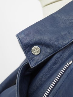 J. C. de Castelbajac blue leather jacket