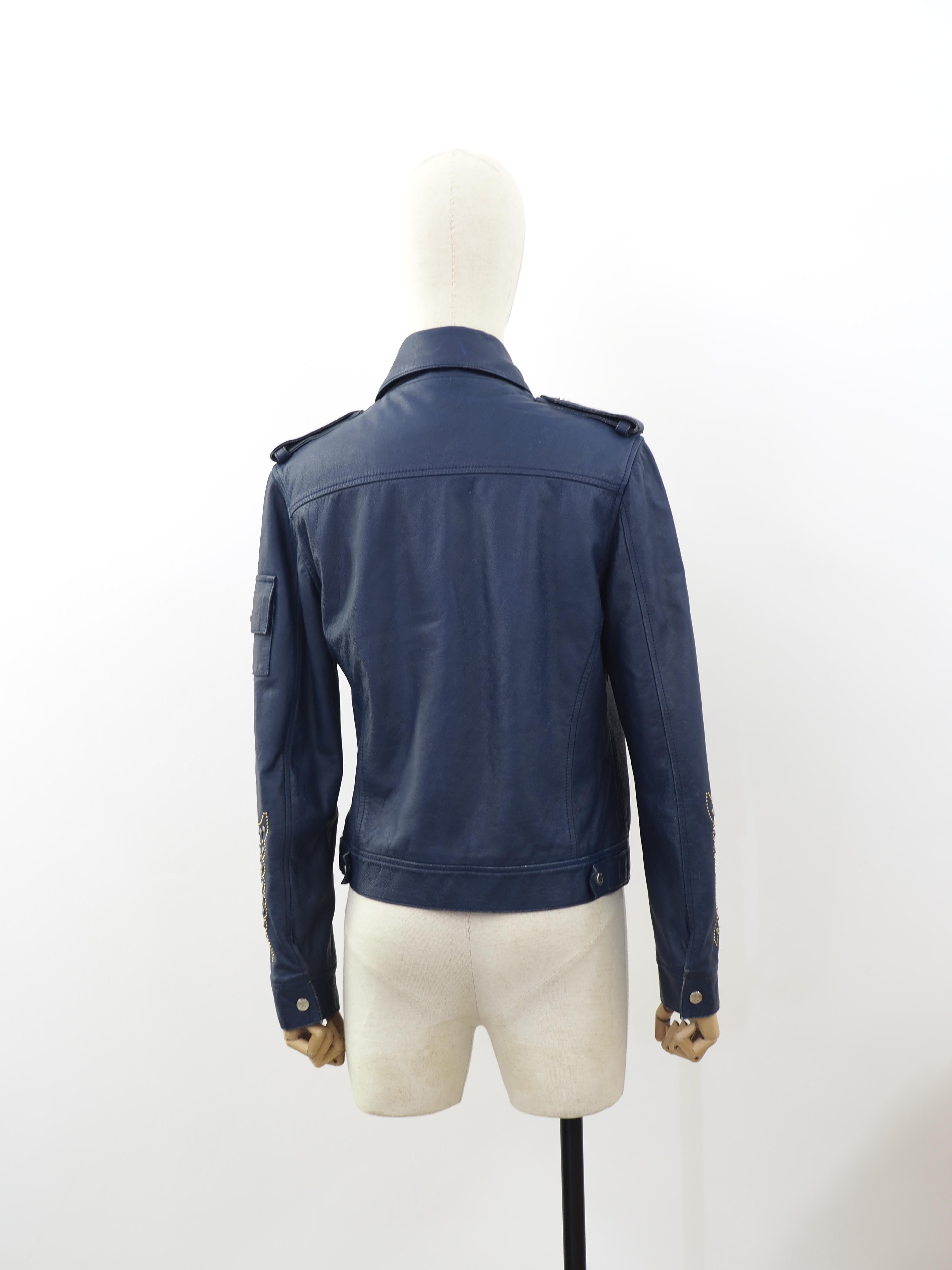 J. C. de Castelbajac blue leather jacket 4