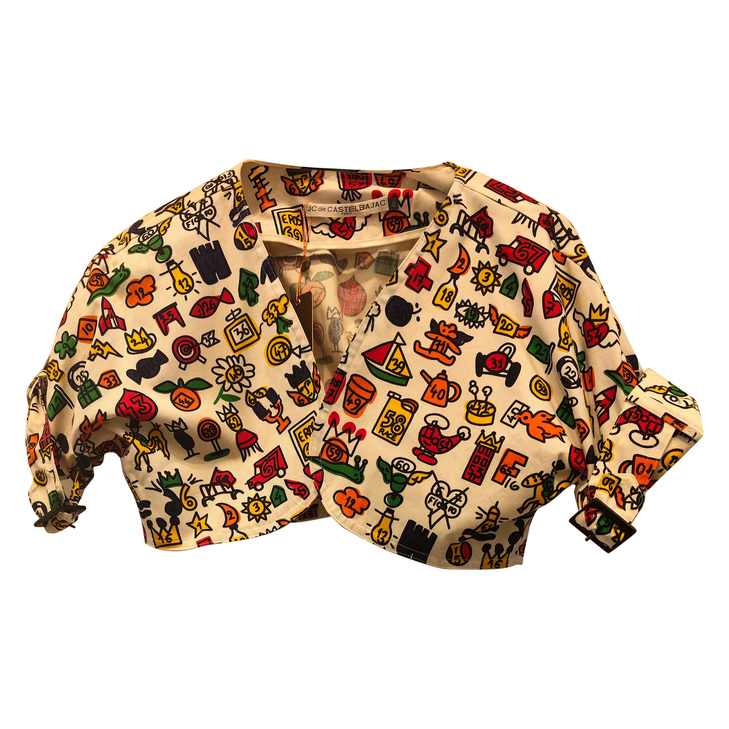 J. C. De Castelbajac multicoloured bolero jacket size 42 NWOT