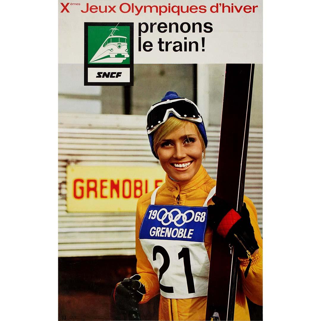 1968 original exhibition poster for the 10th Winter Olympic Games in Grenoble - Print by J. C. Dewolf