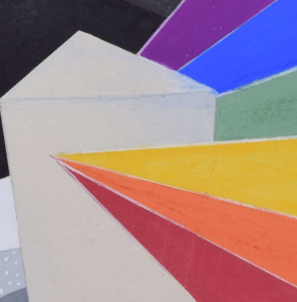 Prisma d'arcobaleno, dipinto del 1946 di A.I.C. Kim - Painting di J C Kim