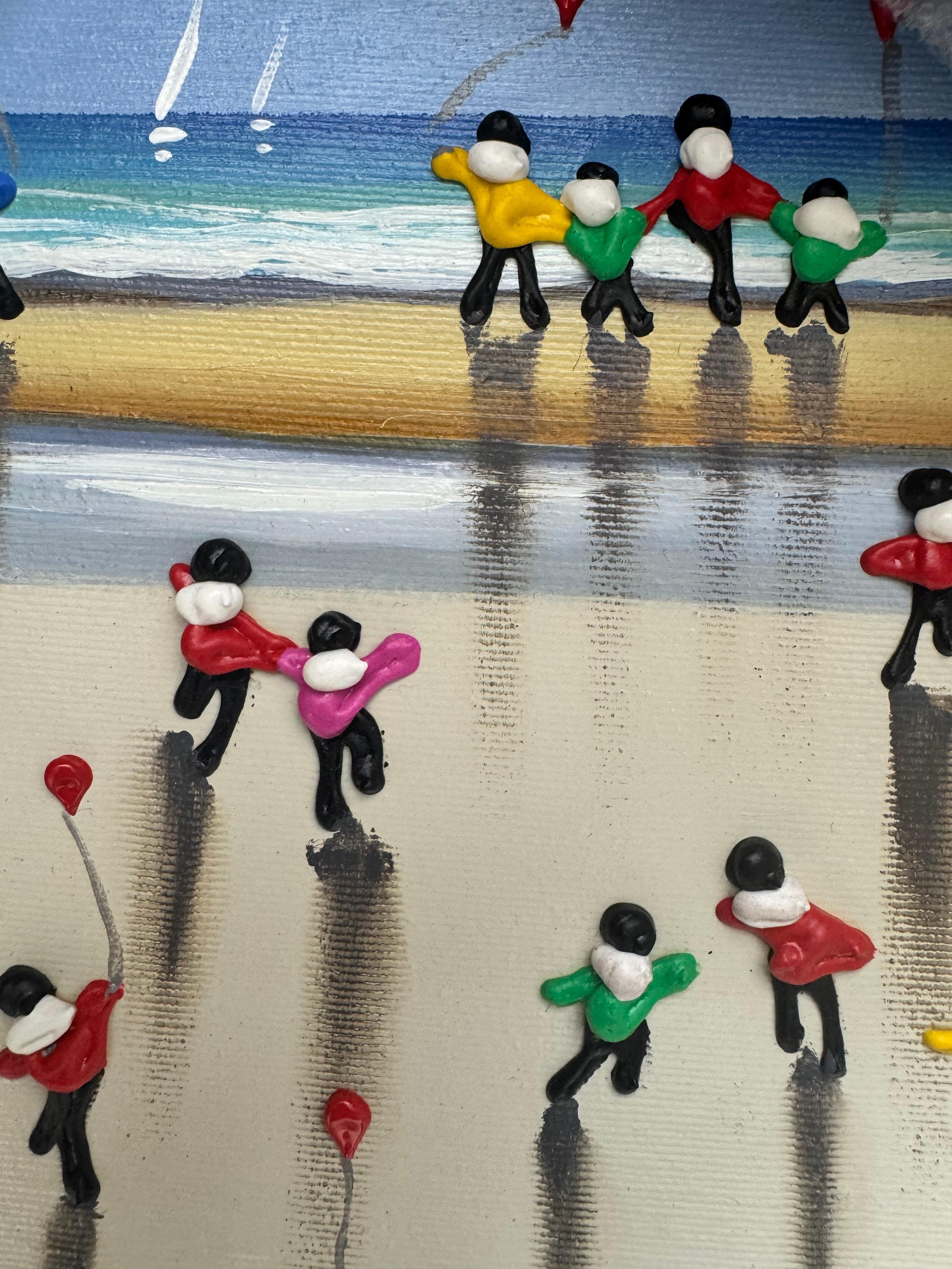 Familienzeit am Strand – Painting von J. C. Morey