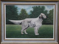 Antique Portrait of an English Setter Stud- Glaisnock Jim - 1920's oil painting dog art