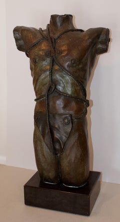 J. Casamayor. 33  Man's torso.. original bronze 7/7 sculpture
