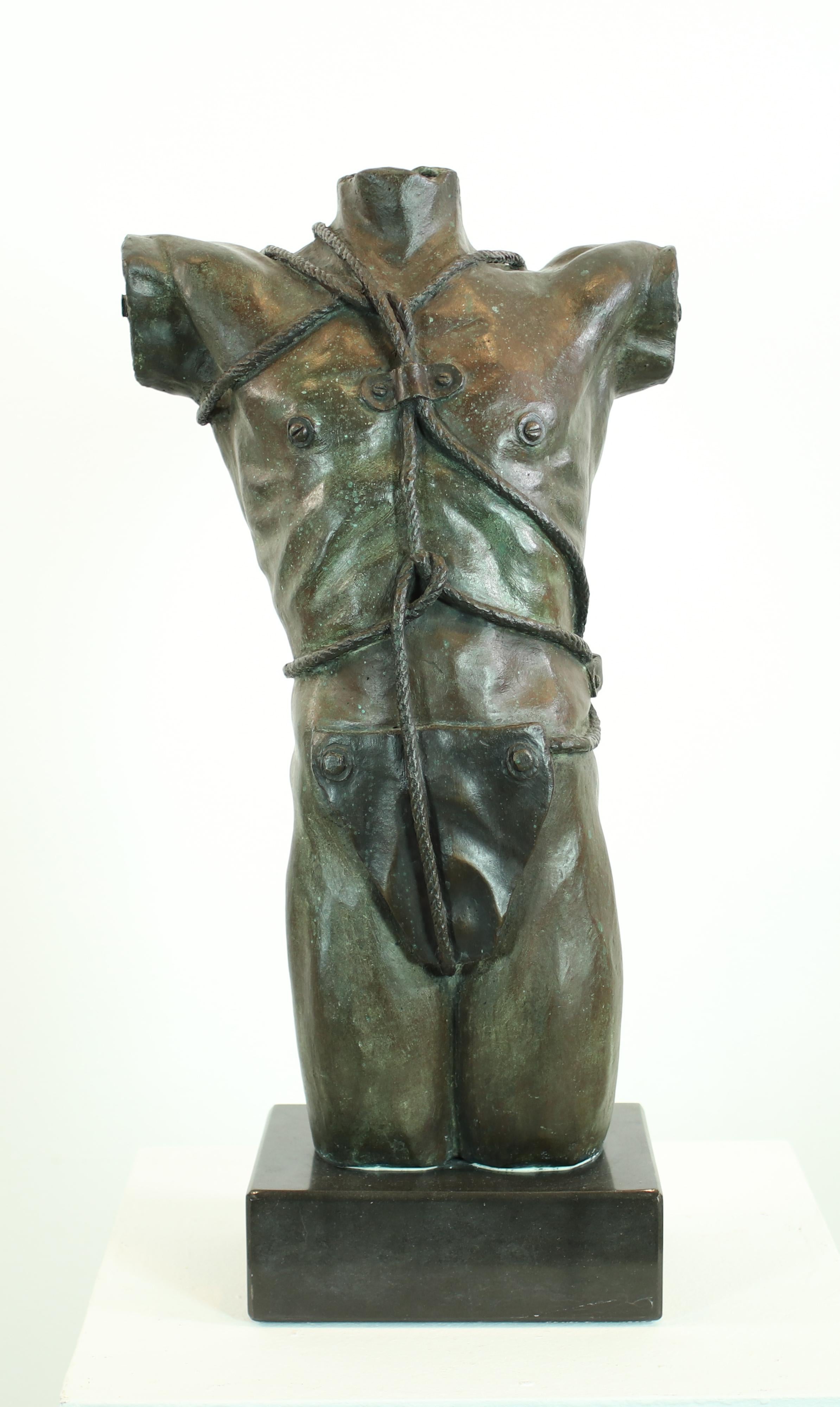 J. Casamayor.  Man's torso.. original bronze 7/7 sculpture For Sale 11