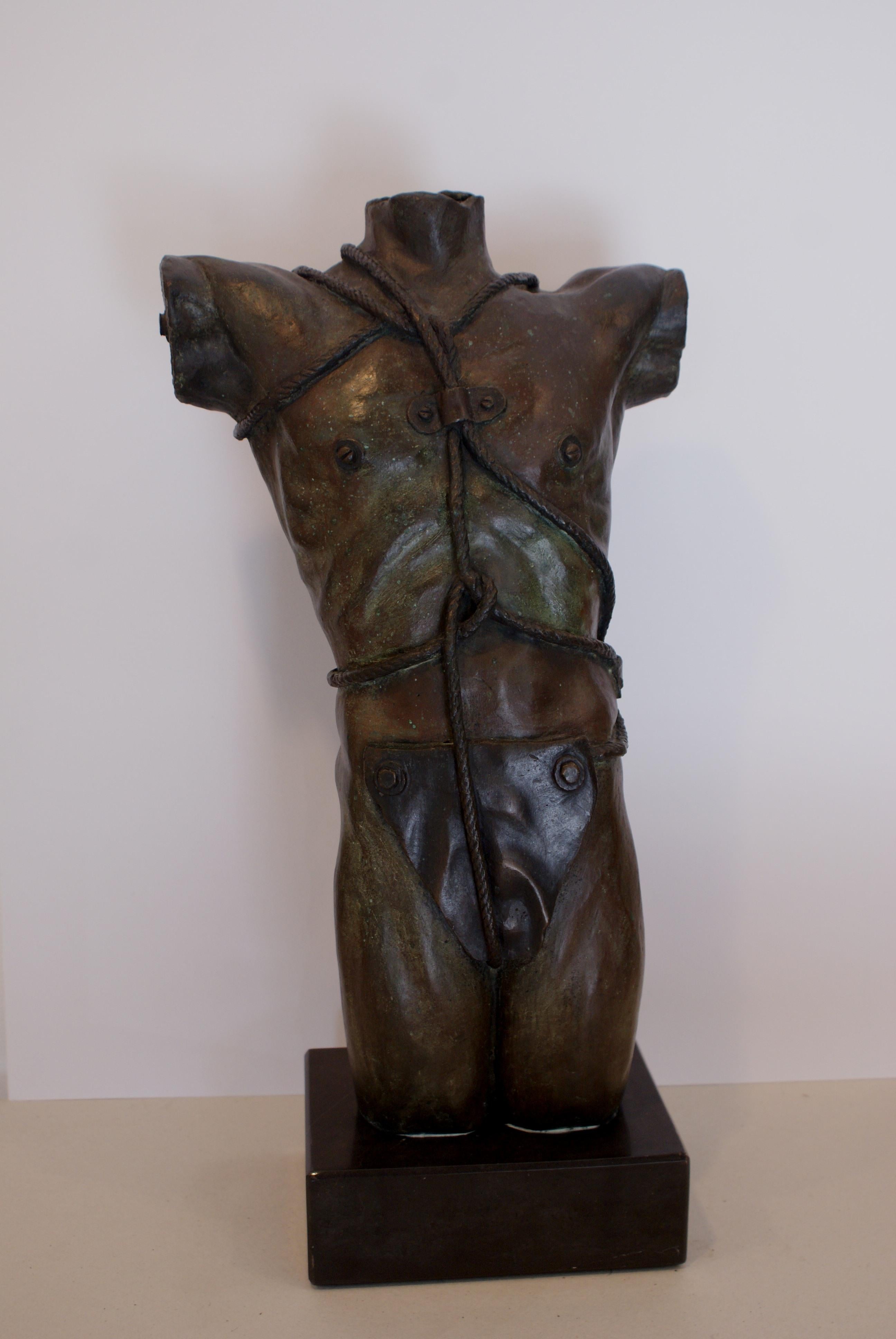J. Casamayor.  Man's torso.. original bronze 7/7 sculpture - Sculpture by J. CASAMAYOR