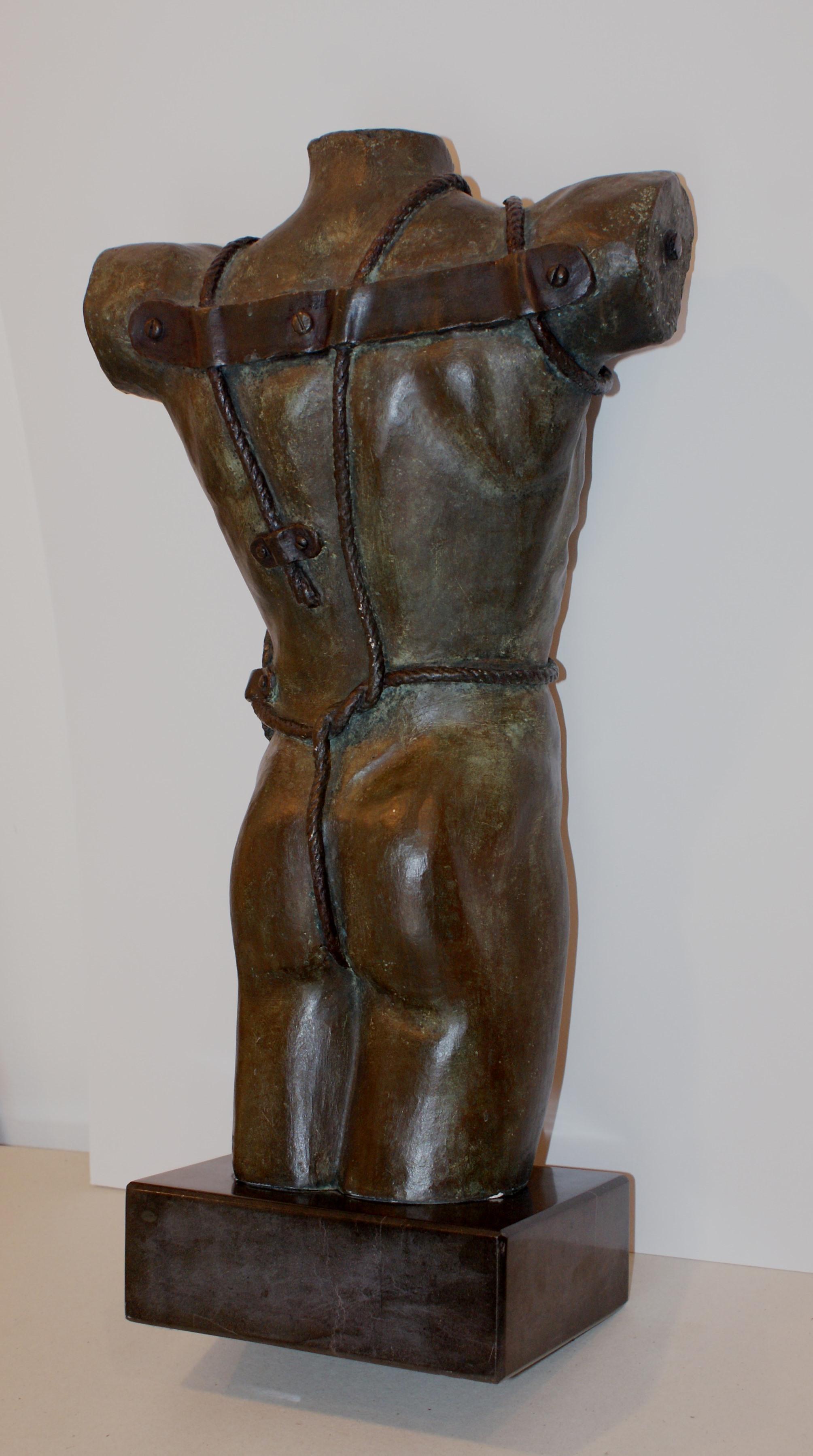 J. Casamayor.  Man's torso.. original bronze 7/7 sculpture For Sale 3