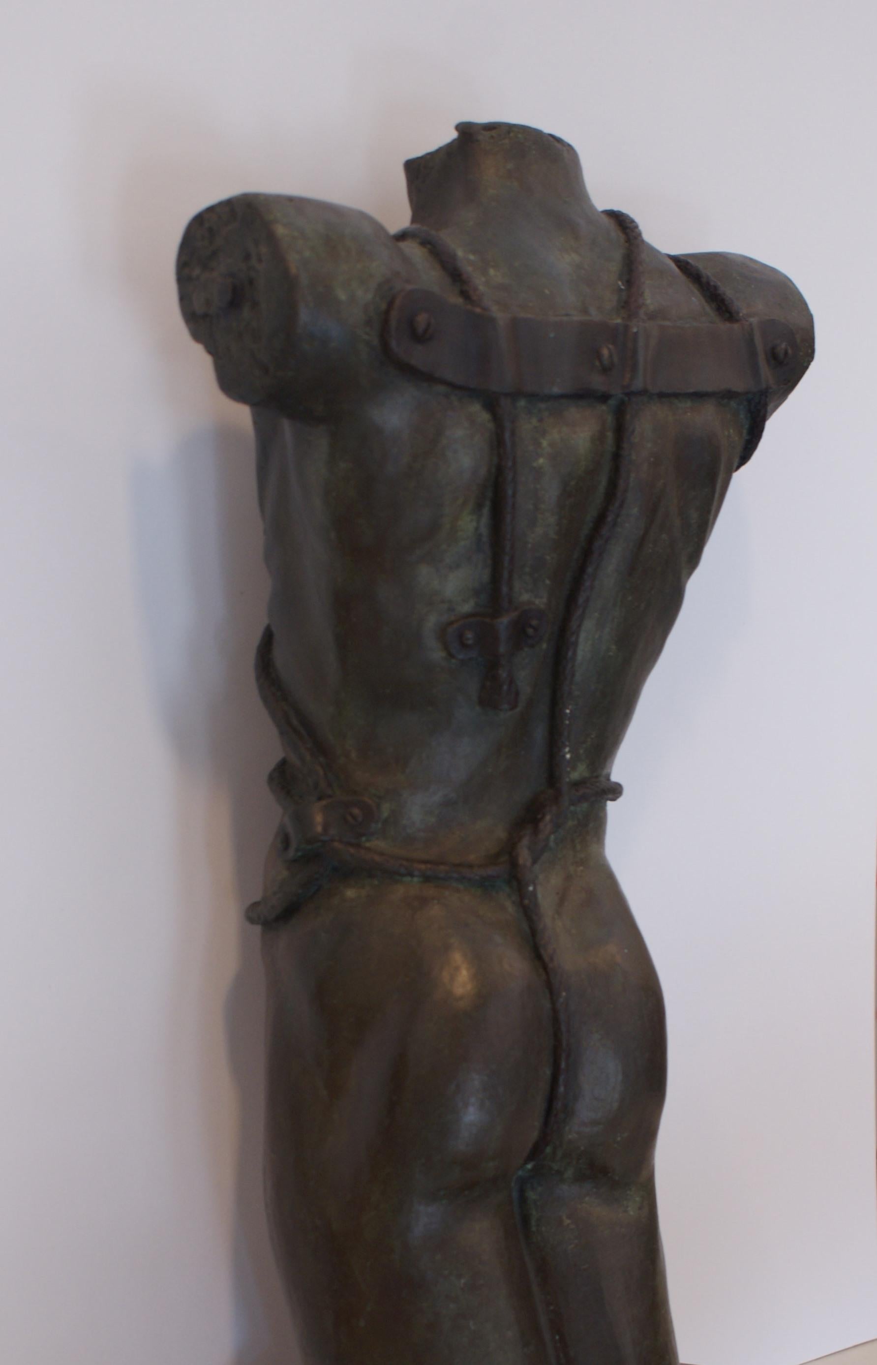 J. Casamayor.  Man's torso.. original bronze 7/7 sculpture For Sale 4