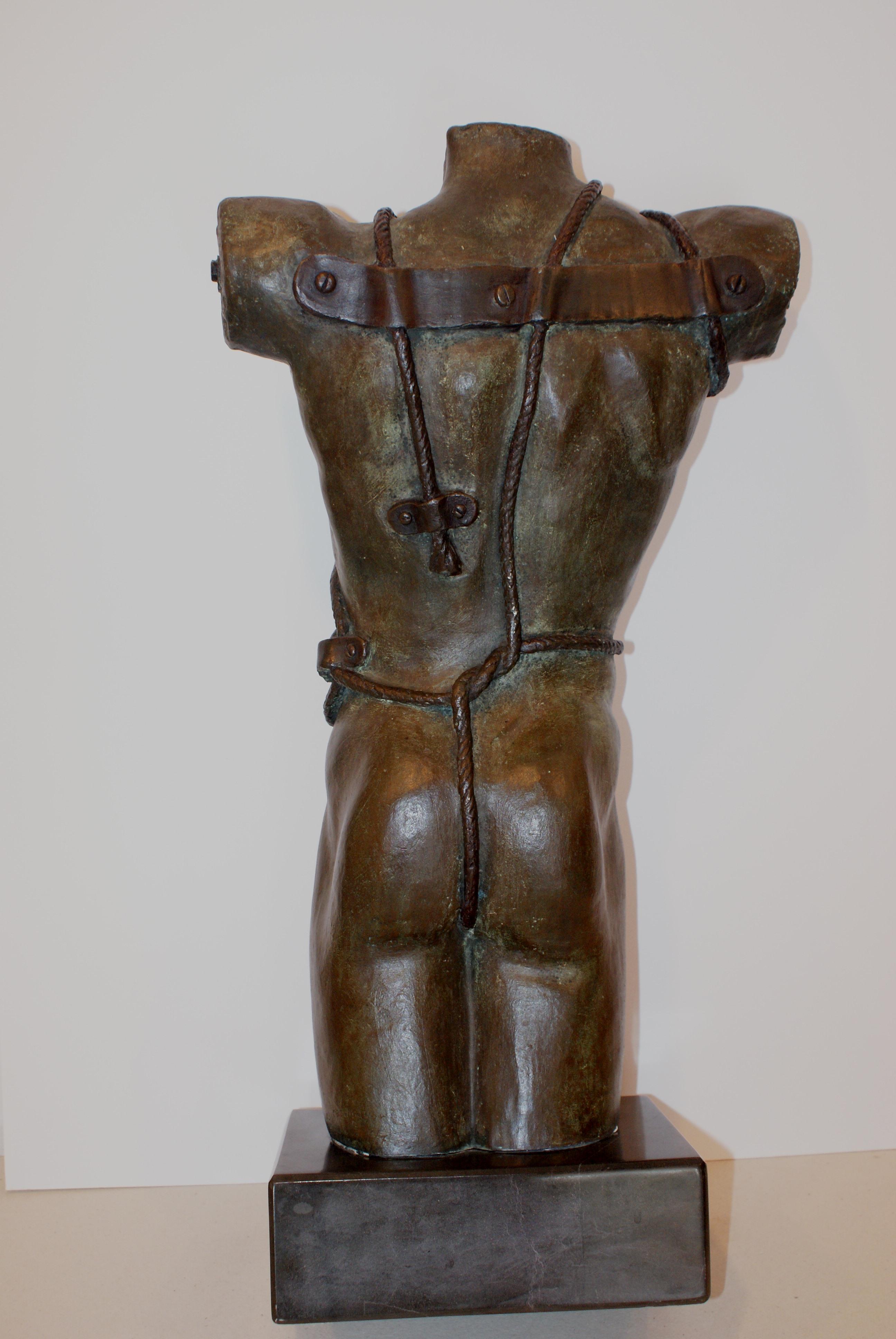 J. Casamayor.  Man's torso.. original bronze 7/7 sculpture For Sale 5