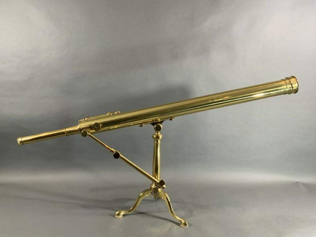 Late 19th Century J Cazalin of France Tripod Library Telescope For Sale