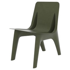 J-Chair Dining Asiento de acero al carbono pulido color verde oliva by Zieta