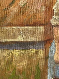 Venetian Flower Seller Impressionist oil painting (Hanoverton Ohio artist)