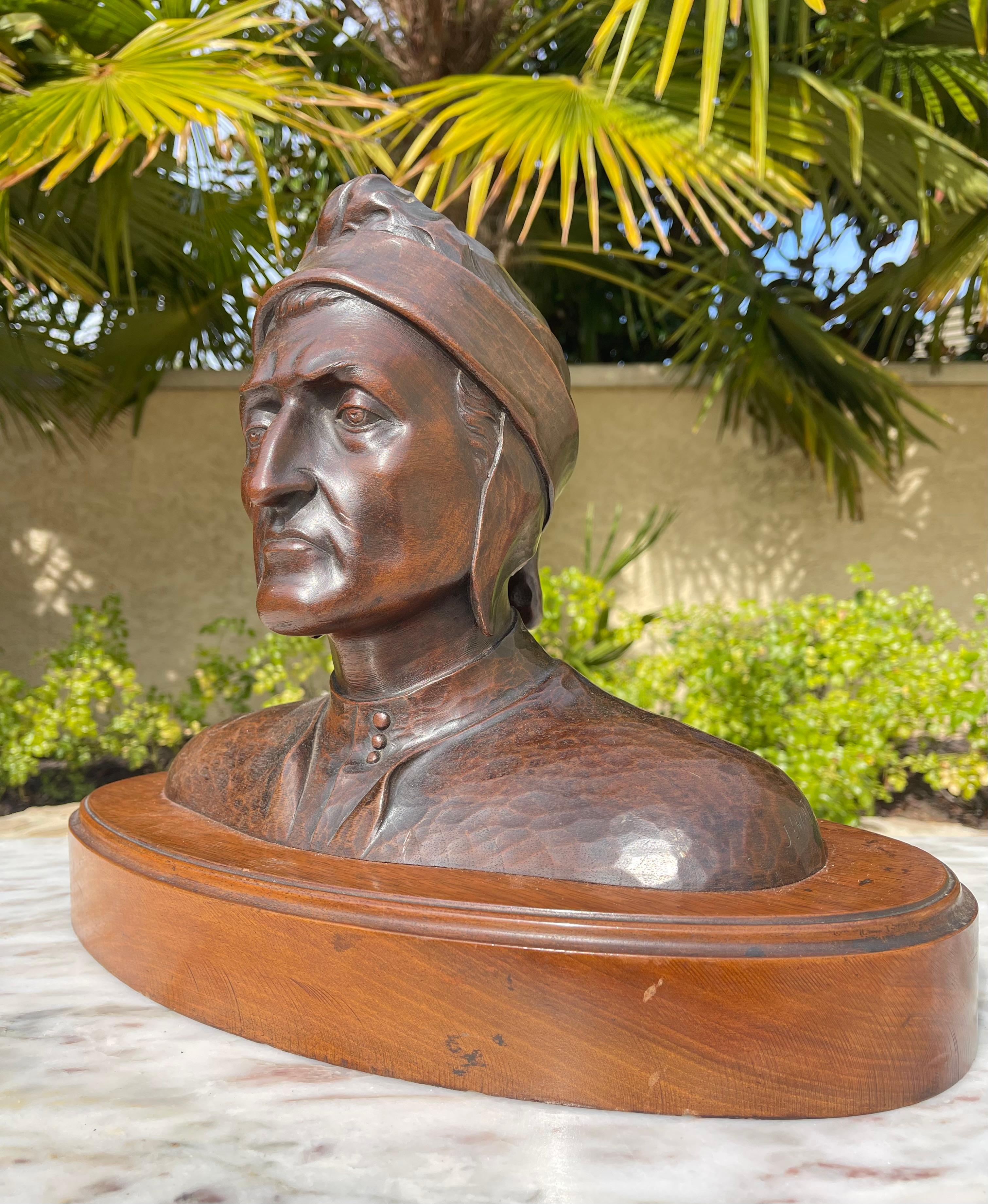 French J. Chartron - Bust Of Dante For Sale