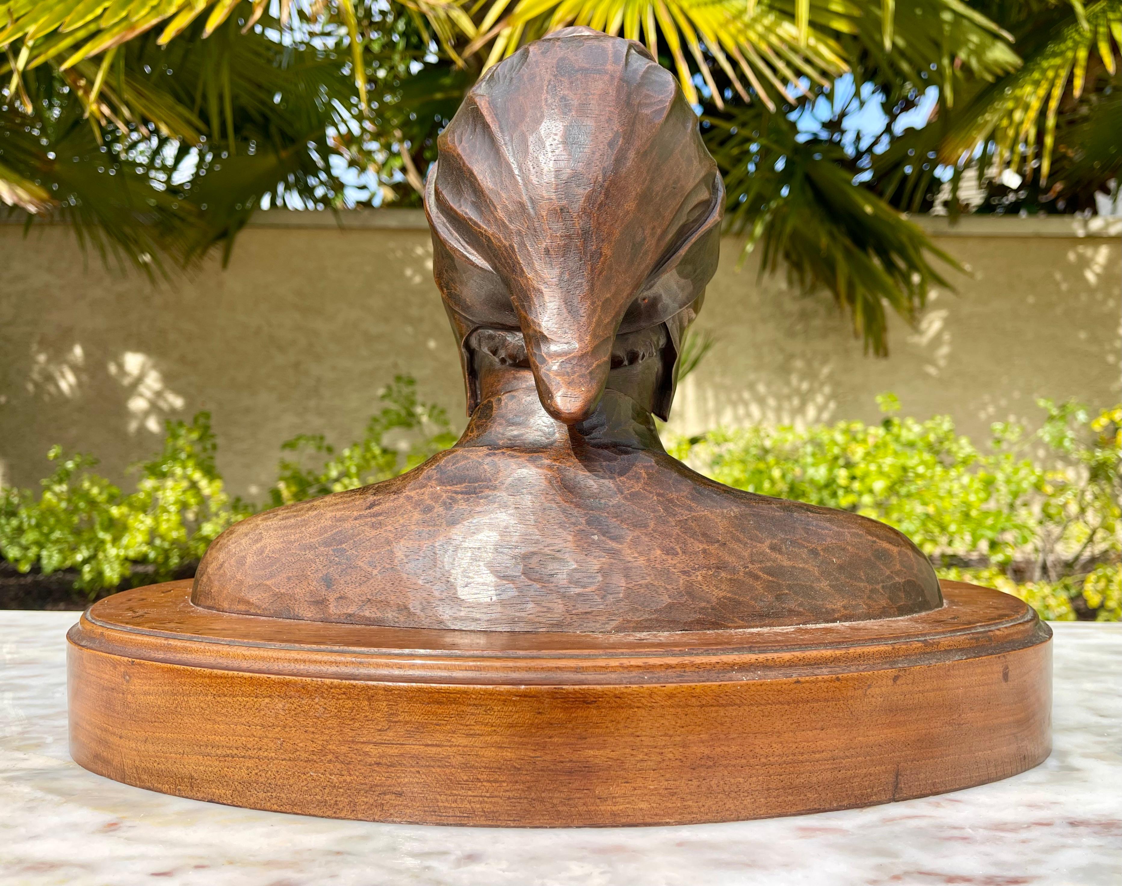 Walnut J. Chartron - Bust Of Dante For Sale