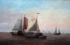 Marine Seascape - Dutch Old Master nautical art oil painting sailing boats