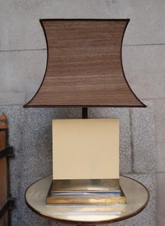 J. Claude Mahey Brass & Lacquered Metal Midcentury French Table Lamp, 1970