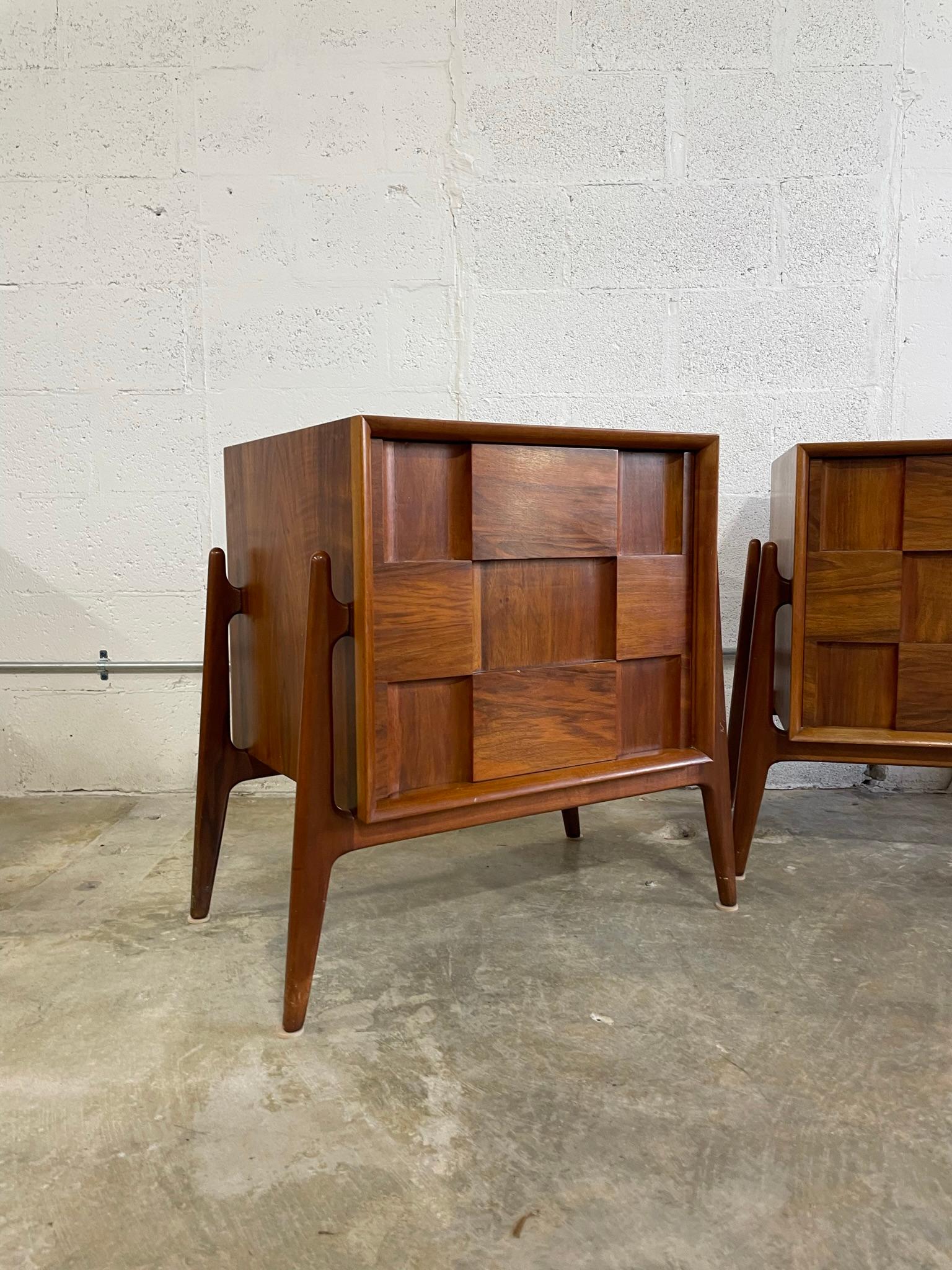 Mid-20th Century J Clausen for Brande Mobelfabrik Nightstands, a Pair